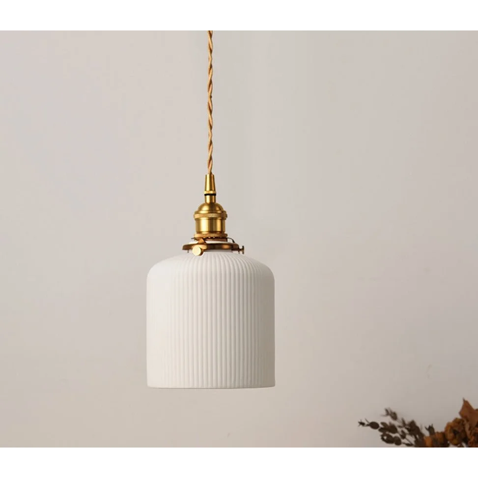 Elegant White Pendant Lamps | Ceramic Hanging Lights | 1 Lights for Living Room Bedroom Kitchen