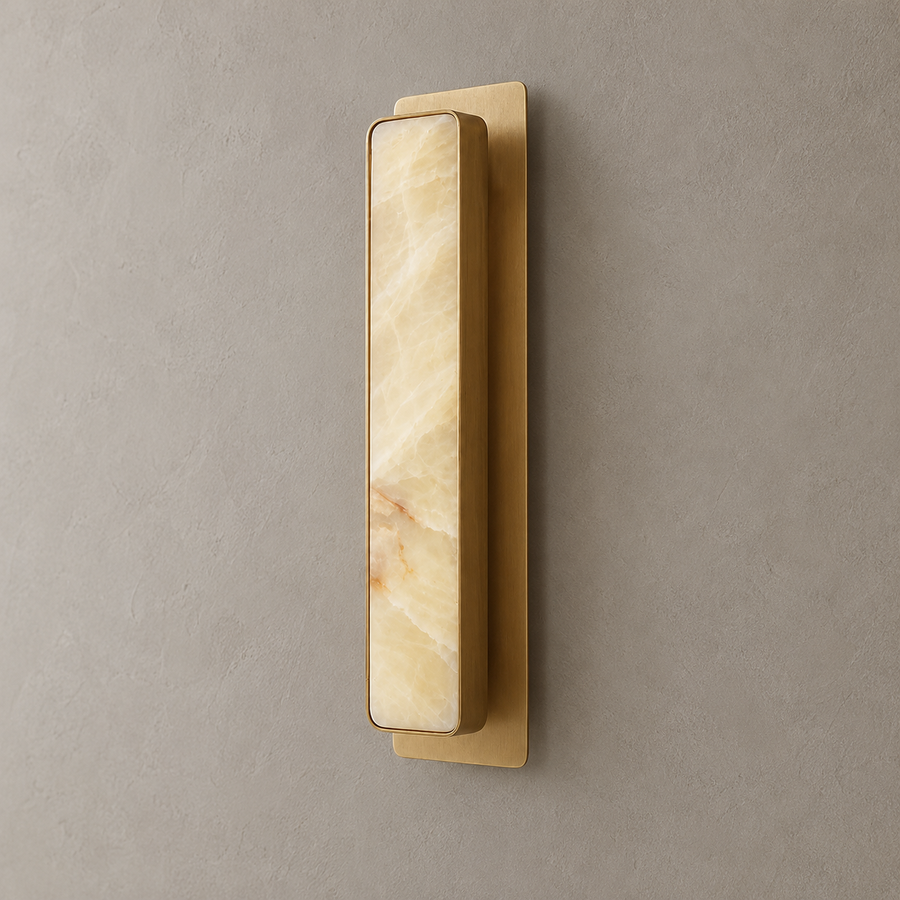 Mont Honey Onyx & Brass Wall Sconce