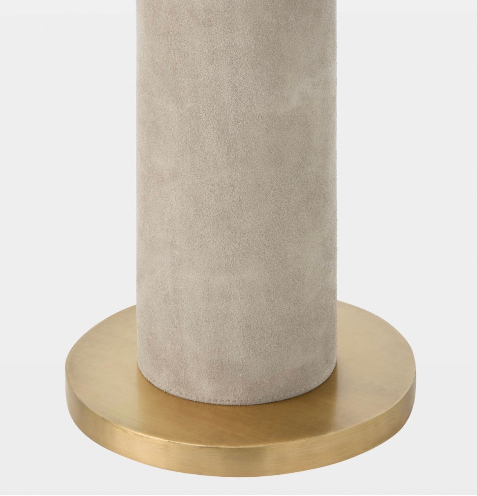 Leather Floor Lamp Beige | 170cm Tall Brass Detail E26/e27 Dimmable Option Study Light Casalola Lights Luxury Lamps
