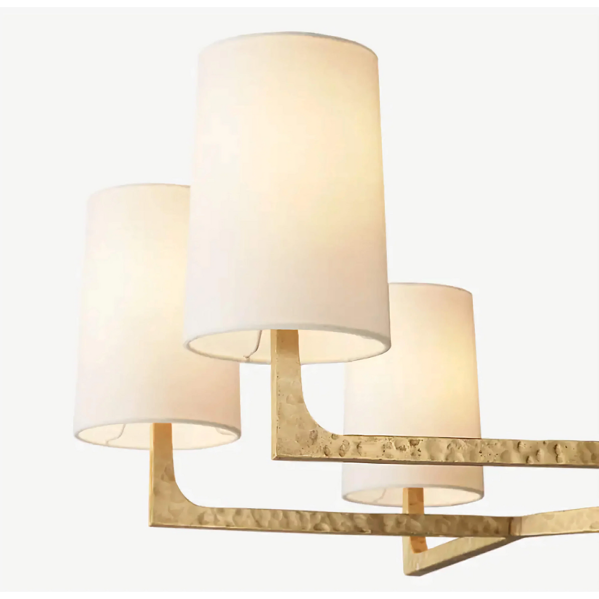 Multi-arm Copper & Linen Chandelier | Starburst Linen-shade Transitional Living Dining Casalolalights Luxury Lamps