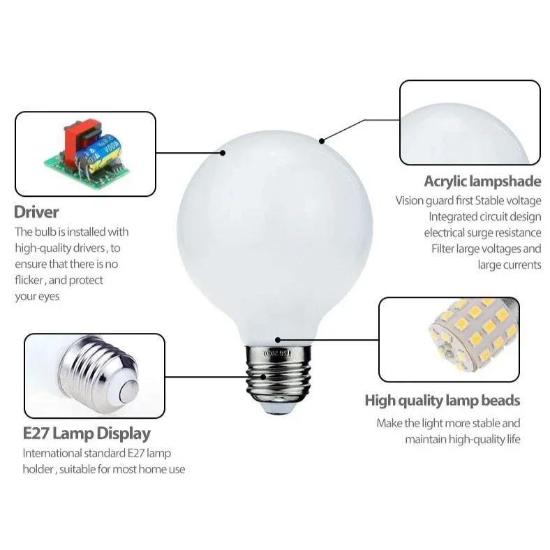 Led Bulbs A60 G80 G95 G45 Versatile & Long Lasting | Available in Warm Cold White