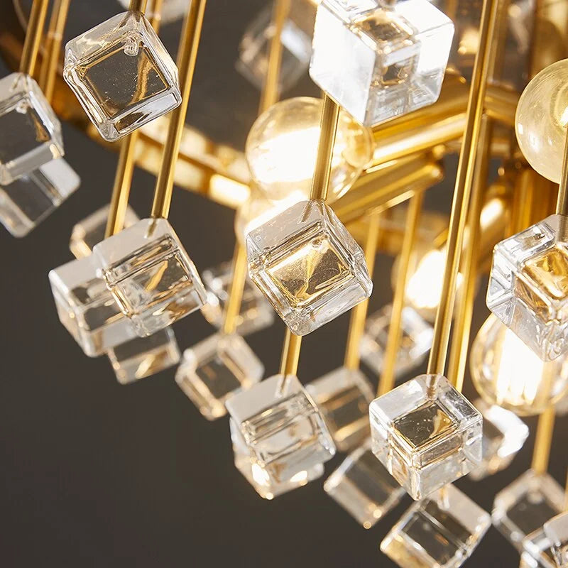 Glass Stone Chandelier 45-80cm | Multicolor or Clear Jewel-tone Gold Light Dining & Living Room Casalolalights Luxury
