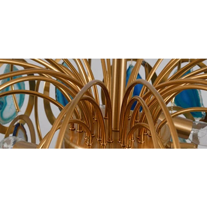 Modern Chandelier Featuring Natural Real Agate | 5 Lights and 8 | Casalola