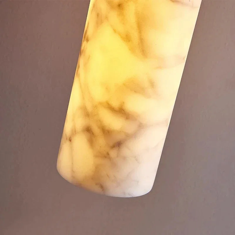 Marble Pendant Light | Slim Natural Stone Hanging Lamp Warm Glow Dining Room Kitchen Island & Hallway Casalolalights