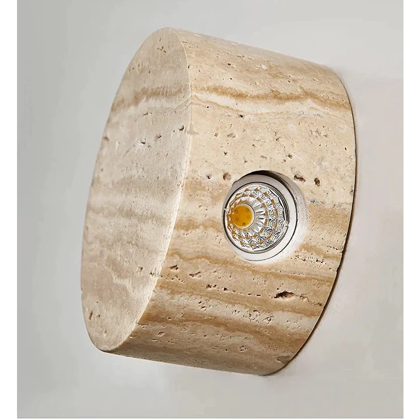 Wabi Sabi Natural Yellow Marble Wall Lamp Sconces for Corridor Living Room Hall