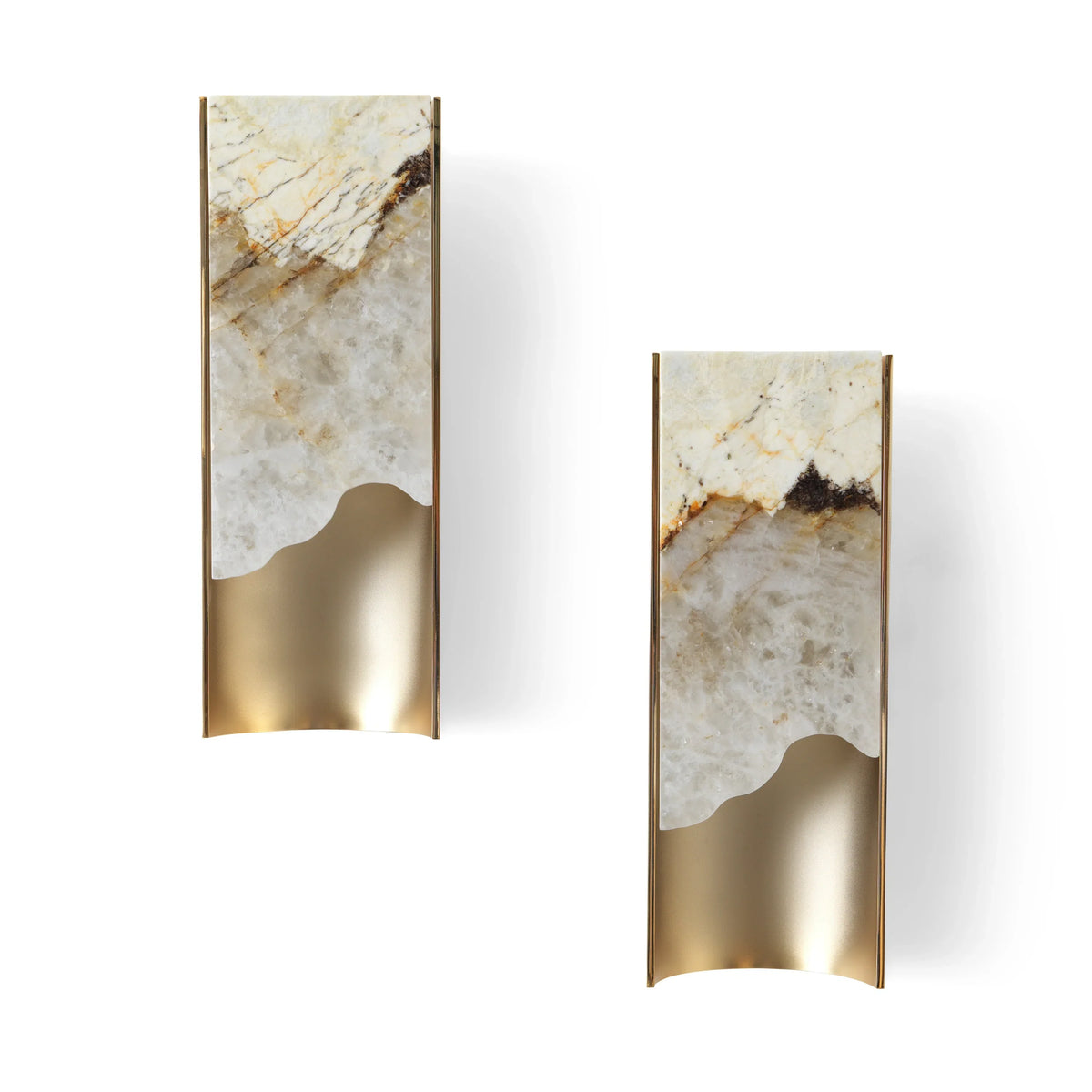 Natural Onyx Stone Wall Sconce | Veined & Brass 40-90cm Modern Hallway Living Room Casalolalights Luxury Lamps