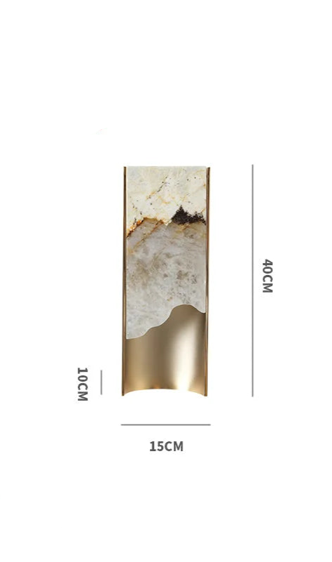 Natural Stone Wall Sconce – High-end Onyx & Brass Lighting - Polaris