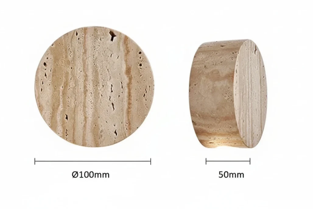 Travertine Wall Sconce | Cylindrical Natural Stone Led Light Warm Glow Dining Room Living & Hallway Casalolalights