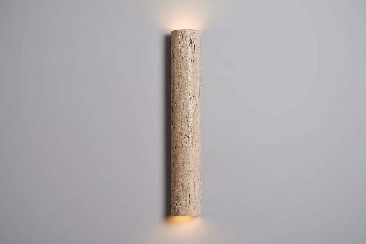 Travertine Wall Sconce 35-120cm | Natural Stone Led Light Japandi Minimalist Living Room Hallway & Bath Casalolalights