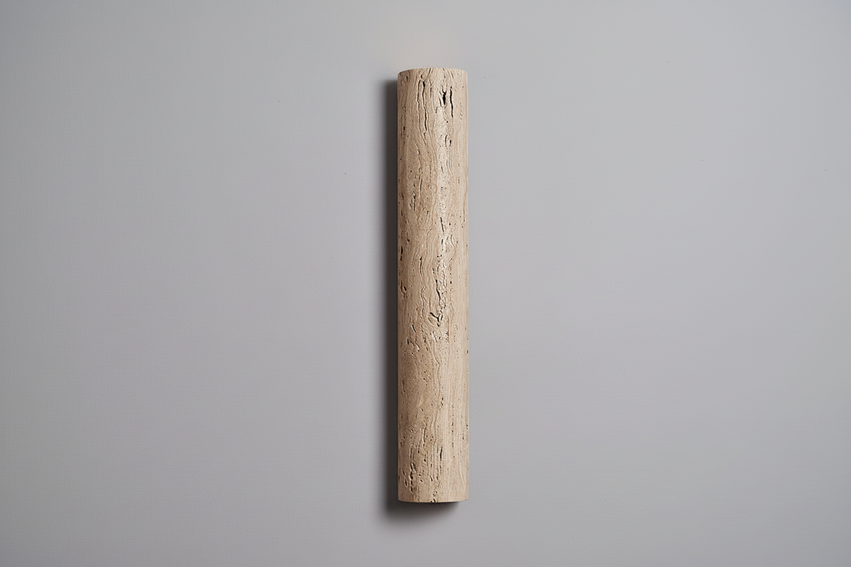Travertine Wall Sconce 35-120cm | Natural Stone Led Light Japandi Minimalist Living Room Hallway & Bath Casalolalights