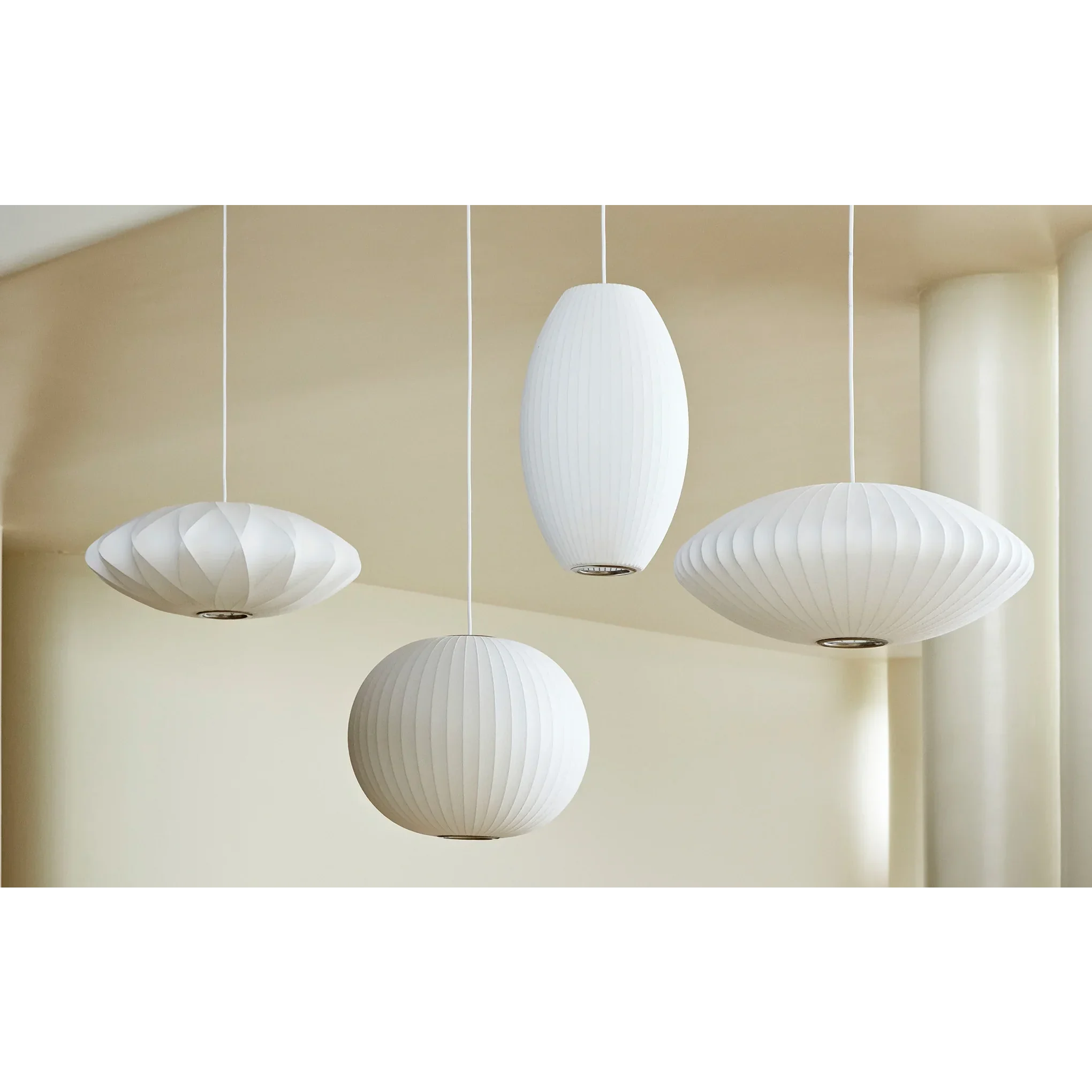 Nelson Bubble Pendant Lamp | White Silk Ceiling Lamps | Bedroom Living Room Lighting | Casalola