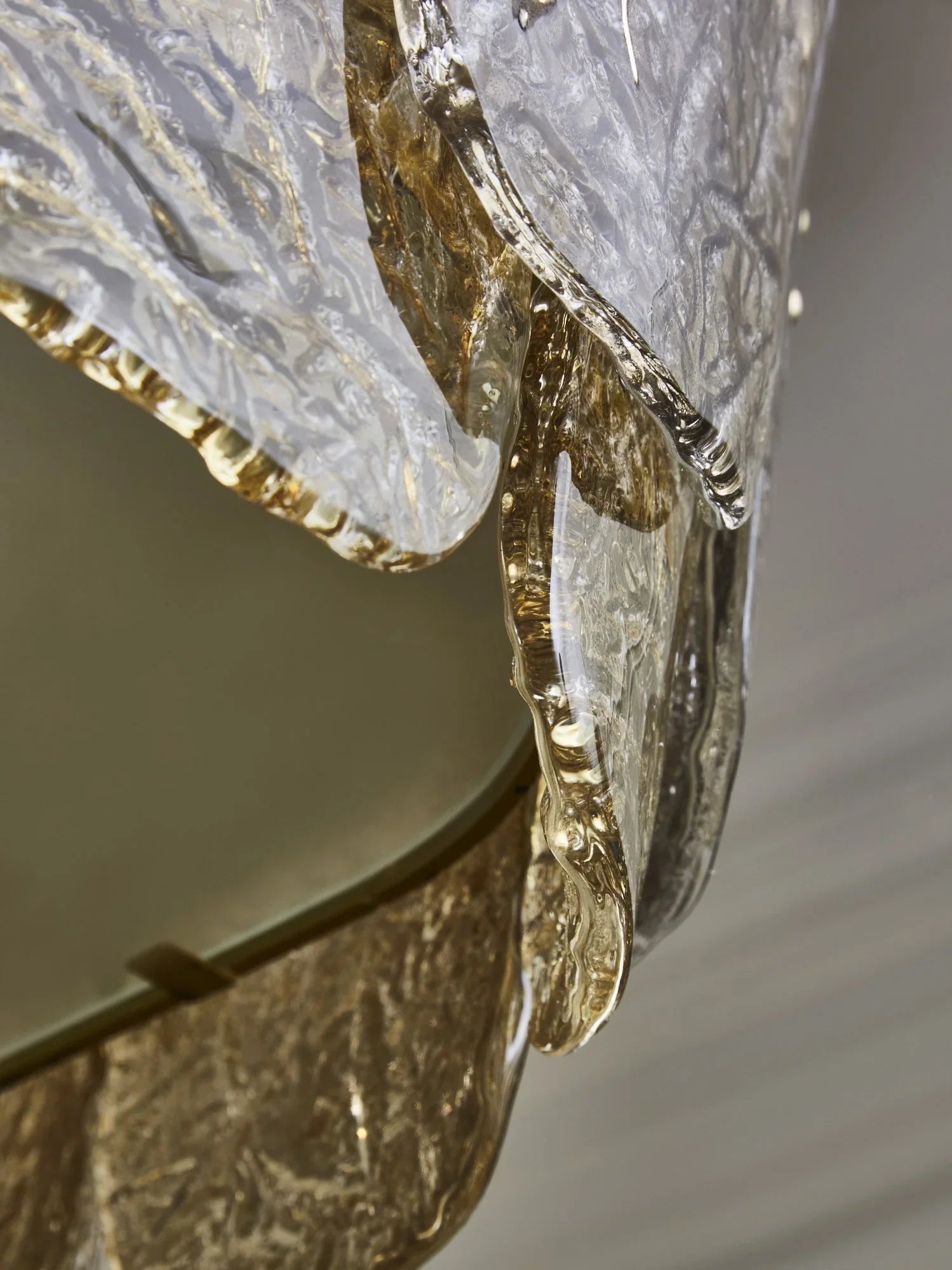 Smoky Art Glass and Brass Chandelier Linear Dining Room Casalolalights Luxury Lamps for Interior Designers