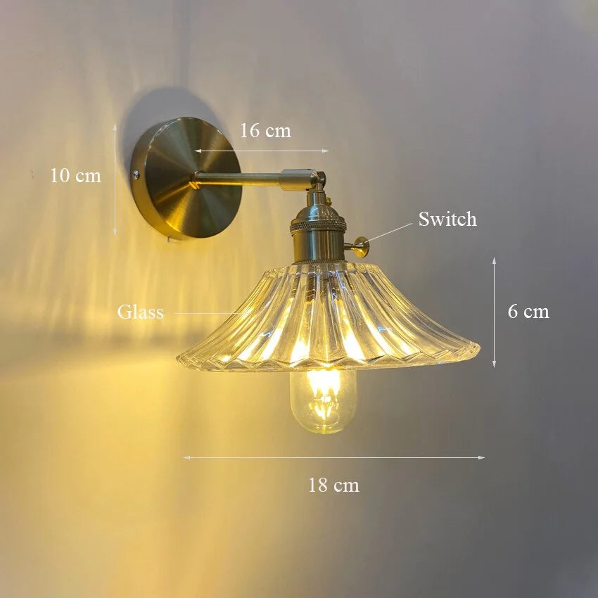 Nordic Wall Lamp with Rotatable Glass Shade