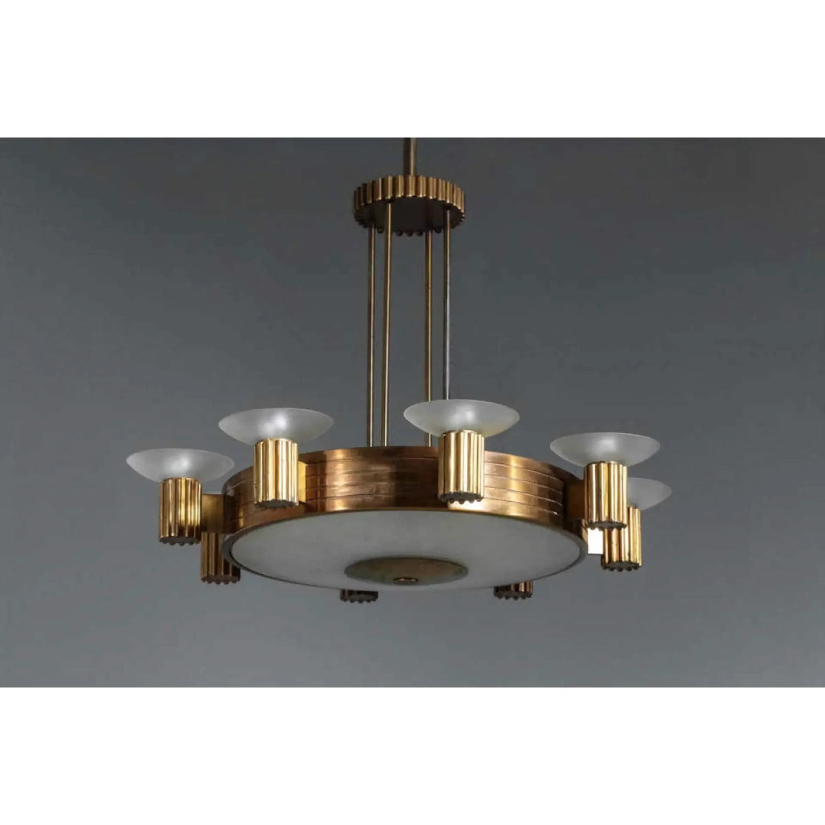 Italian Art Deco Brass Chandelier | 17-light Novecento Tiered 42in Dining Room & Foyer Casalolalights Luxury Lamps