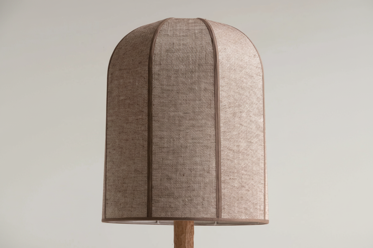 Carved Oak Linen Shade Floor Lamp | Minimalist Ul-listed Led Ready Modern Lighting Casalolalights Luxury Lamps