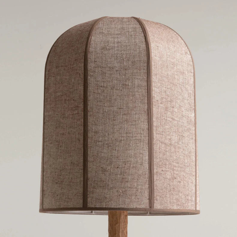 Carved Oak Linen Shade Floor Lamp | Minimalist Ul-listed Led Ready Modern Lighting Casalolalights Luxury Lamps