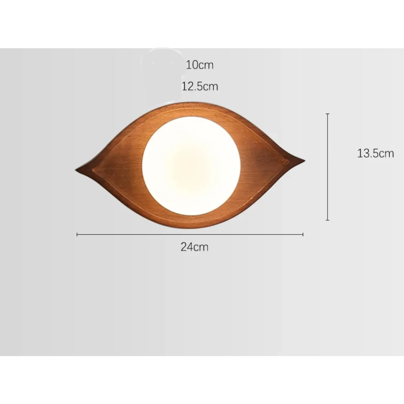 Japandi Walnut Wood Wall Lamp | Eye Shaped | Warm Led Lighting