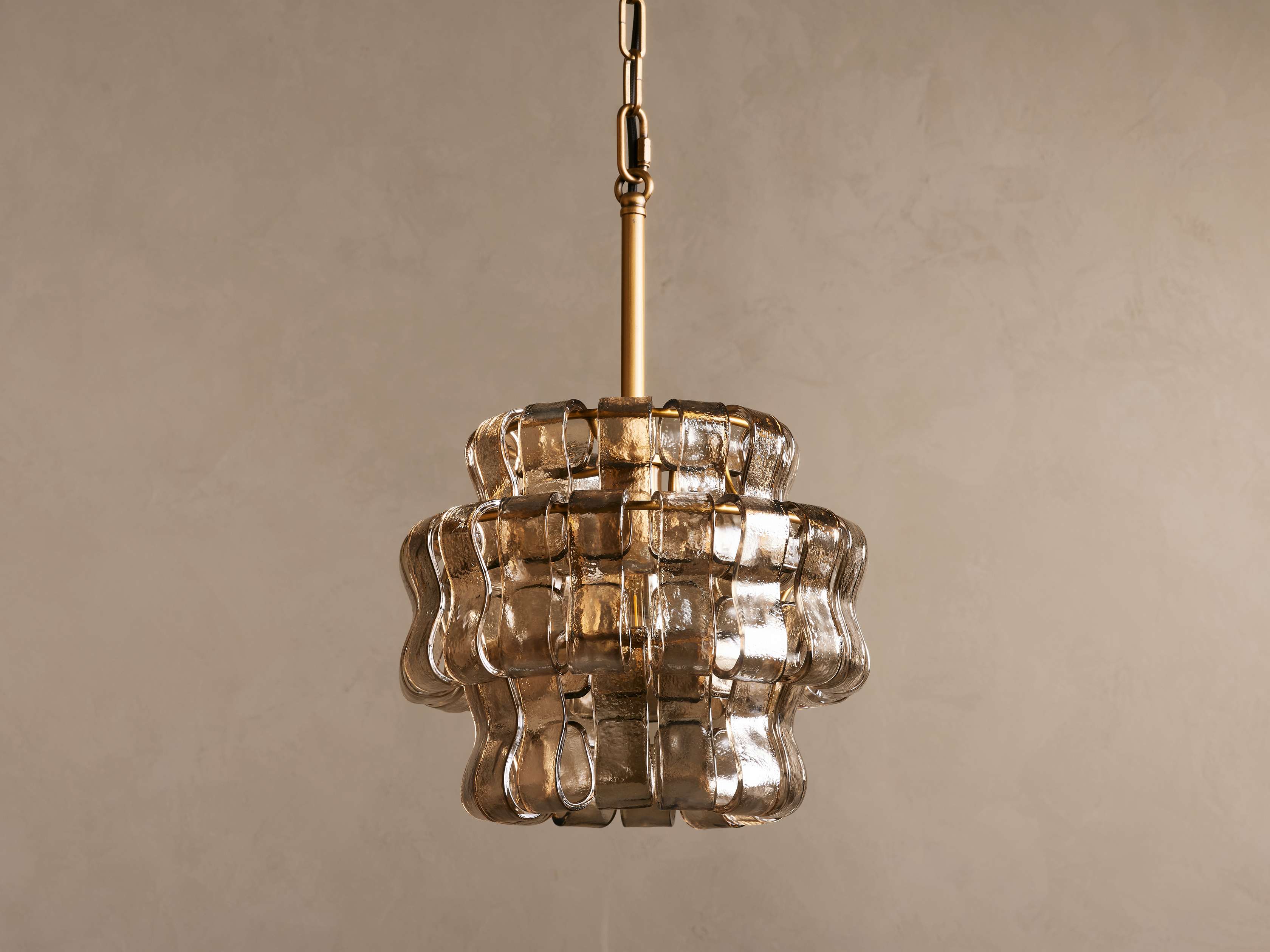 Art Deco Curved Glass Panel Pendant Light with Brass Frame Hallway Entryway or Kitchen Island Lighting Casalolalights