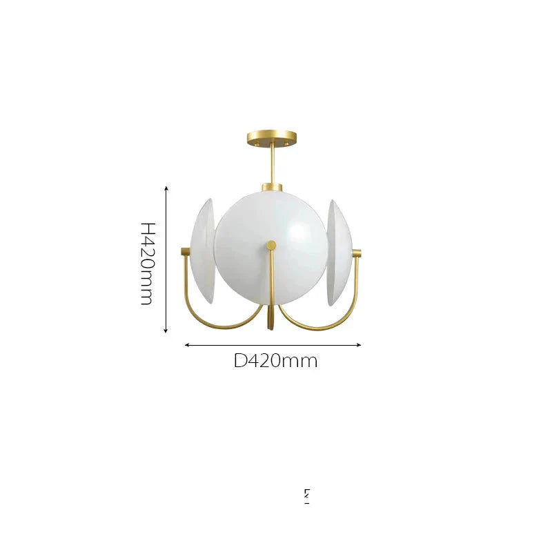 Opaline Disc Chandelier | Black & Gold Pendant with Sculptural Arms | Modern Statement Light for Dining or Living Room