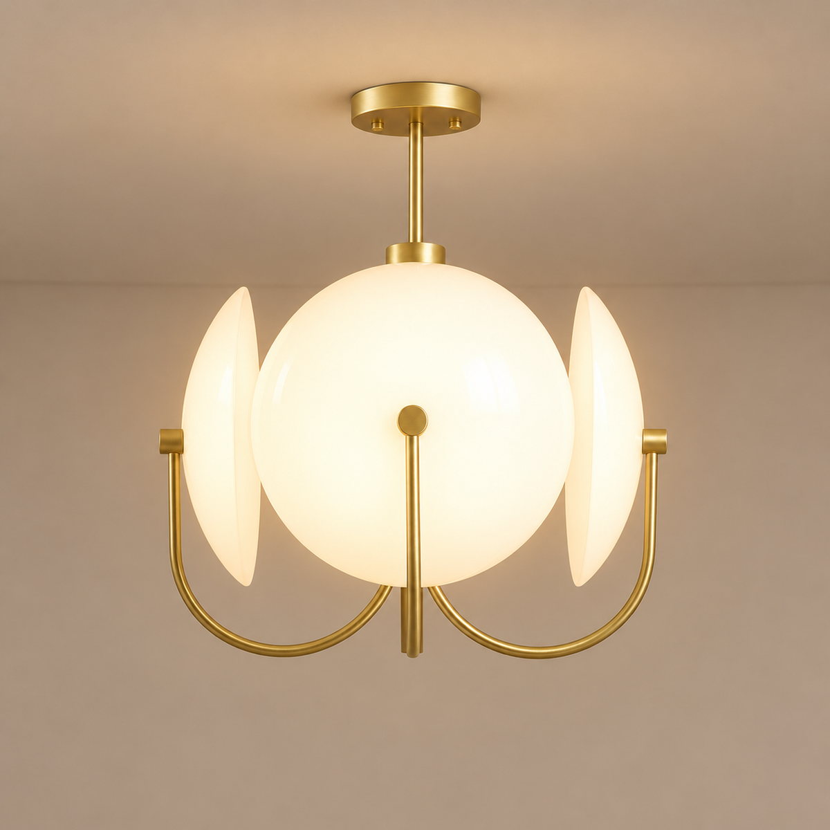 Modern Ceiling Lights - Opal Globe Orbit Casalola Luxury Lamps for Interior Designers