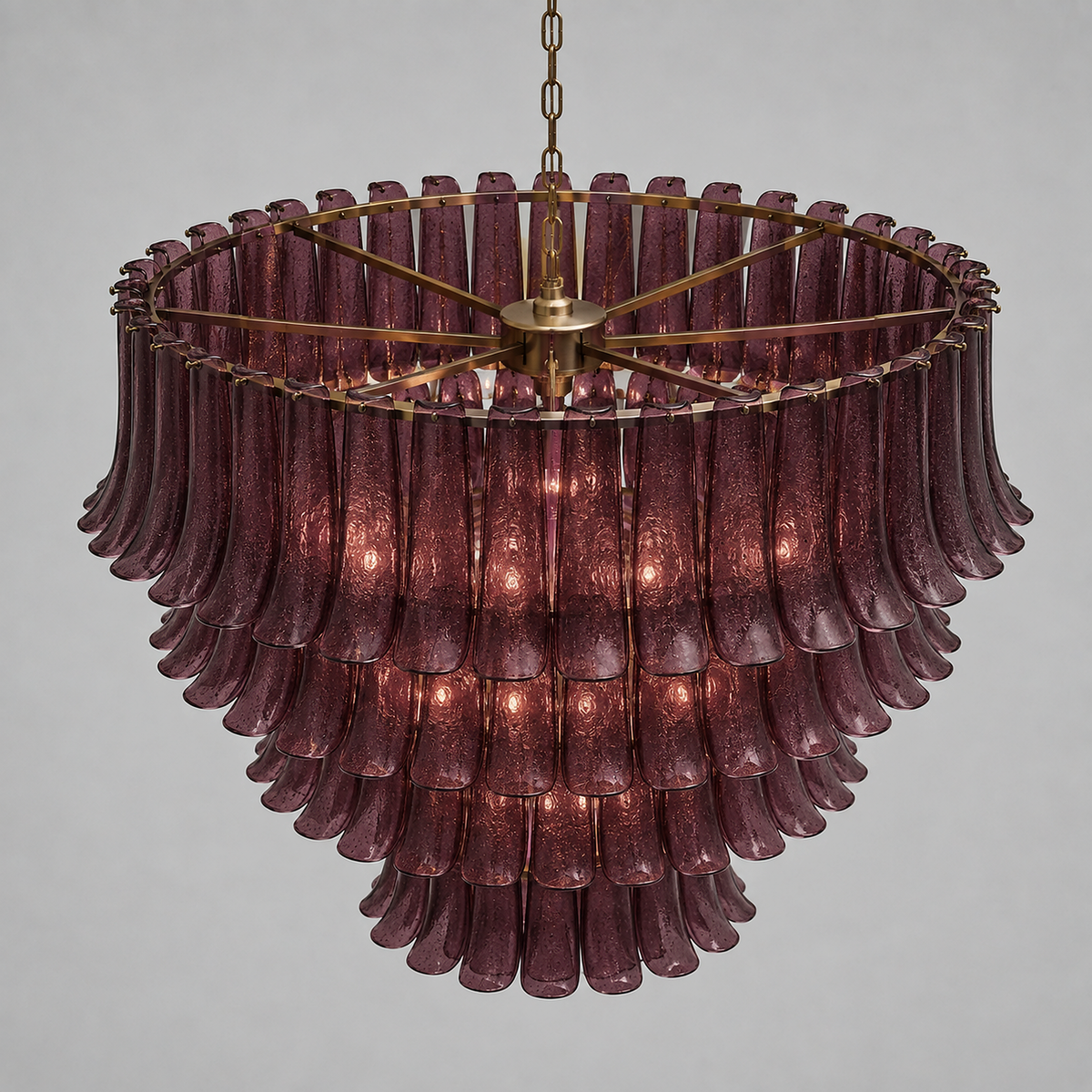 Sculptural Glass & Brass Chandelier for Two-story Foyer | Large Modern Dining Room Statement Casalolalights Luxury