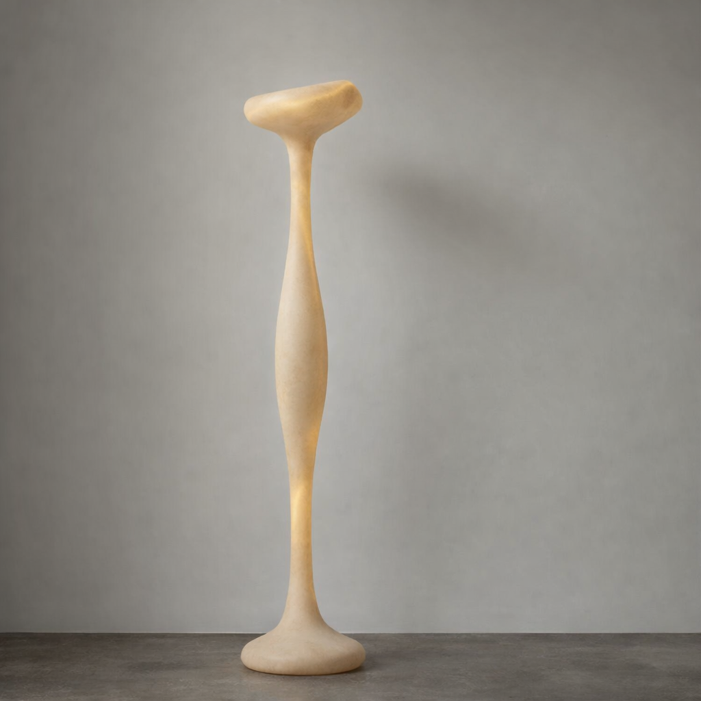 Biomorphic Sculptural Floor Lamp | 175cm Organic Totem Design | Translucent Hand-cast Resin | Wabi-sabi & Avant-garde