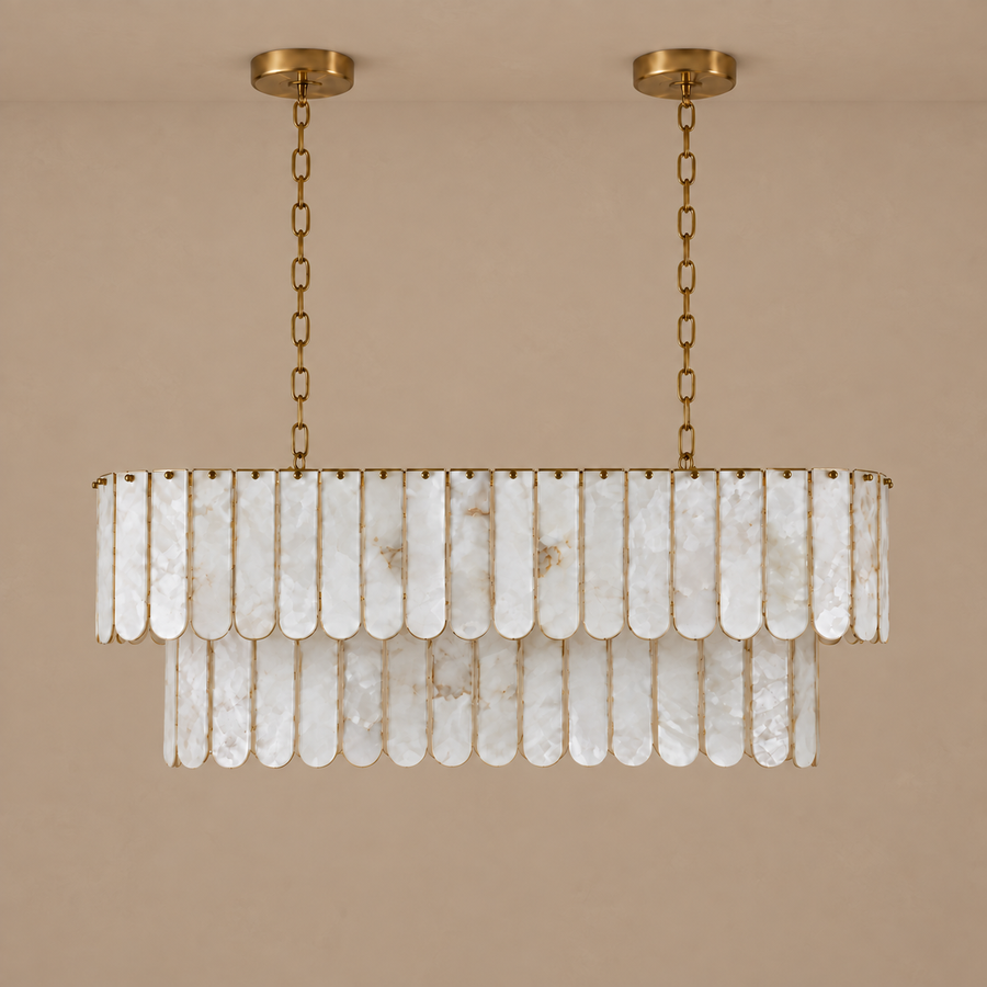 Oval Tiered Shell Chandelier