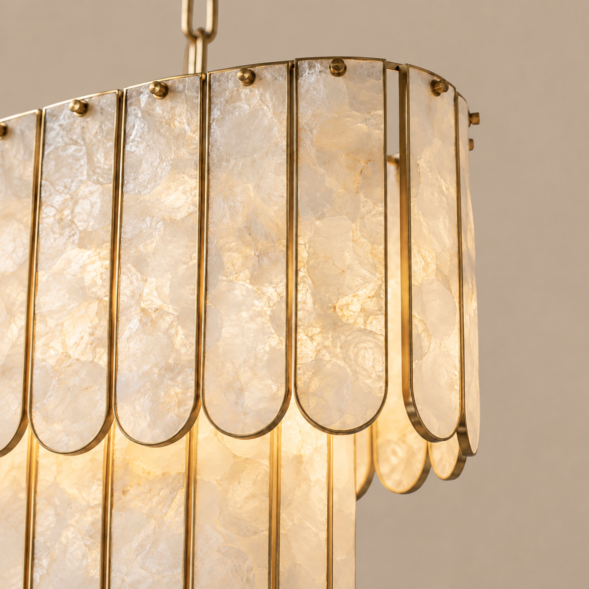 Natural Shell Oval Chandelier Brass 12 or 16 Light | Over a Long Dining Table Adjustable Cables Casalola Lights Luxury