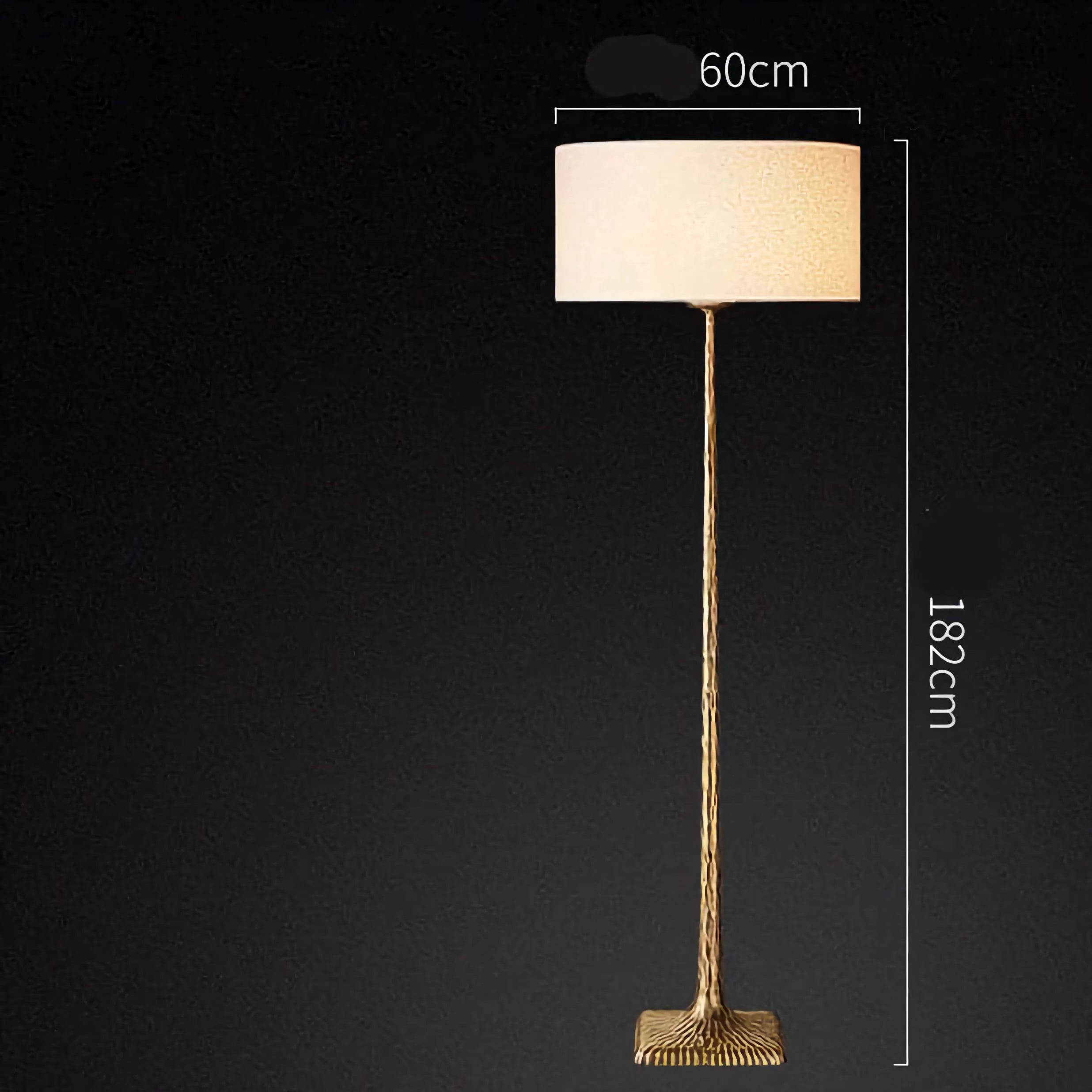 Patinated Brass Floor Lamp | Belgian Linen Designer Lighting