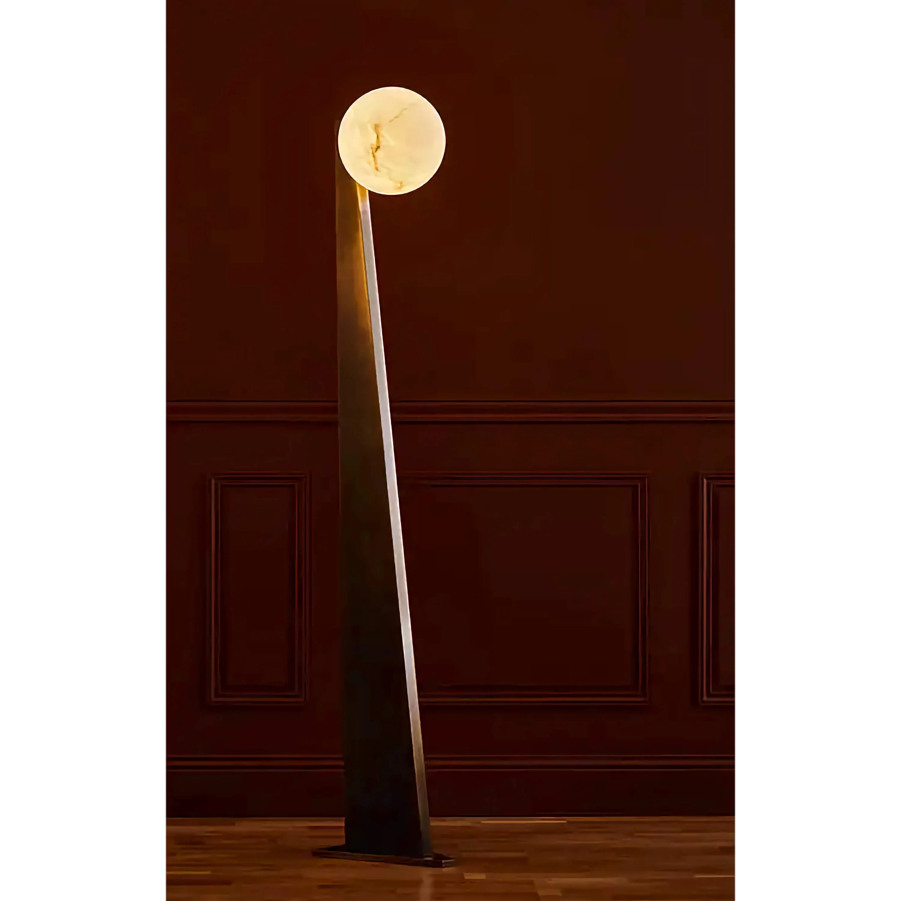 Bronze Obelisk Alabaster Globe Floor Lamp | Italian Atelier Fenice Ul Listed Led
