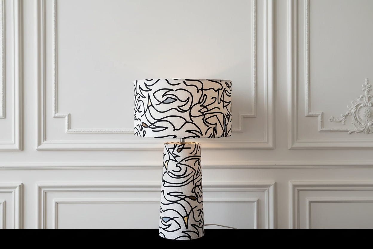 Patterned Art Table Lamp | Sculptural Statement Lighting