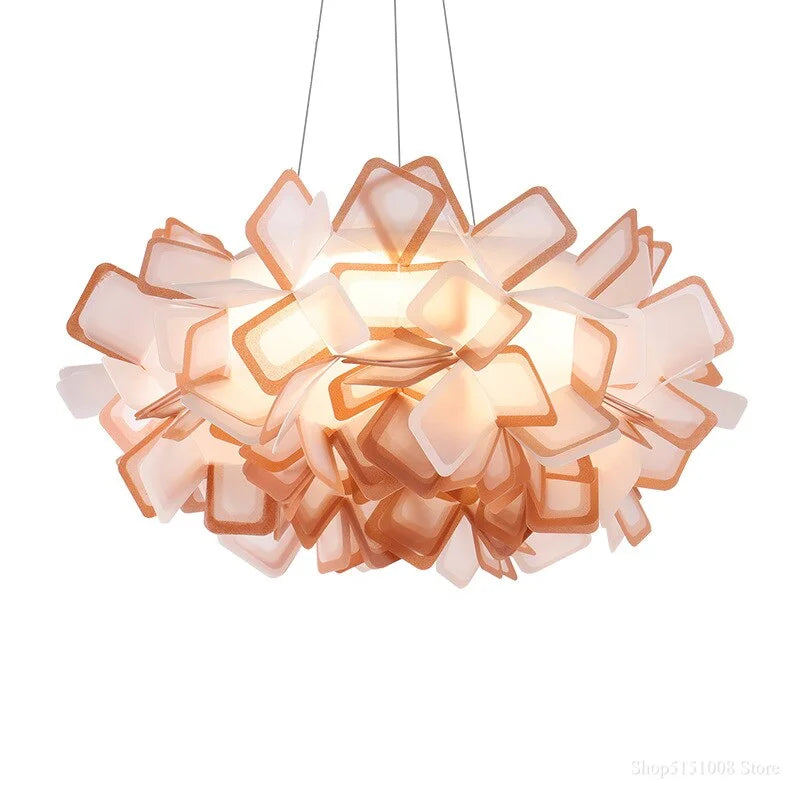 Colorful Borders Flower Pendant Light Acrylic Lampshade
