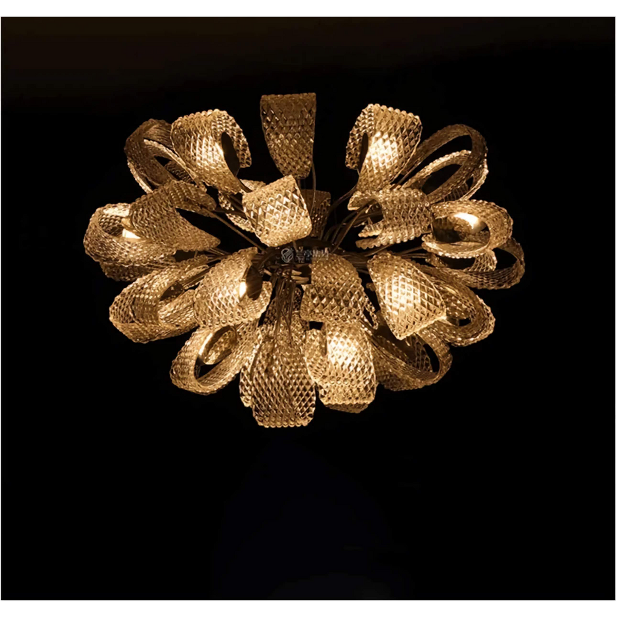 Glass Petal Chandelier | Floral Hand-molded & Brass Modern Art Deco Living Dining Room Casalolalights Luxury Lamps
