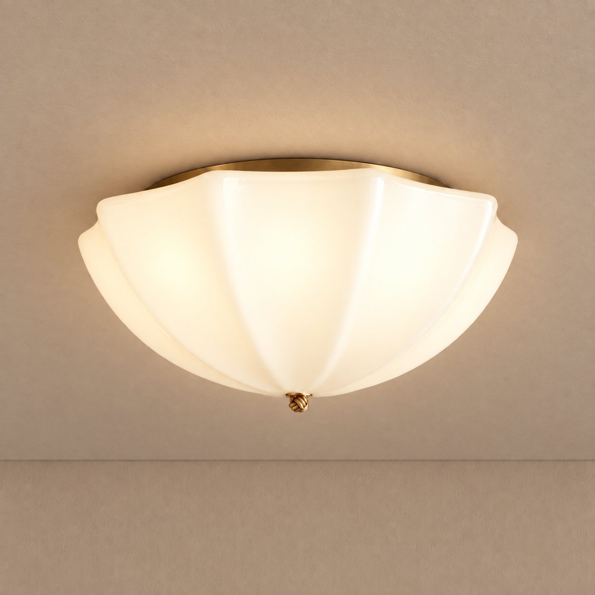 Cream Glass Petal Flush Mount Antique Brass | Small for a Bedroom Large an Entry or Landing Casalola Lights Luxury