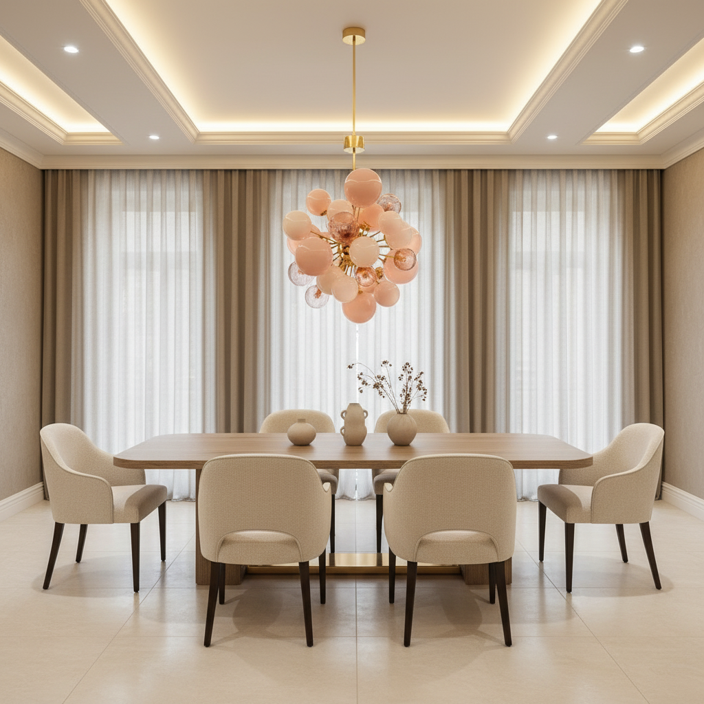 PINK MURANO GLASS CHANDELIER | DE SILVA DESIGN CLPT80CF