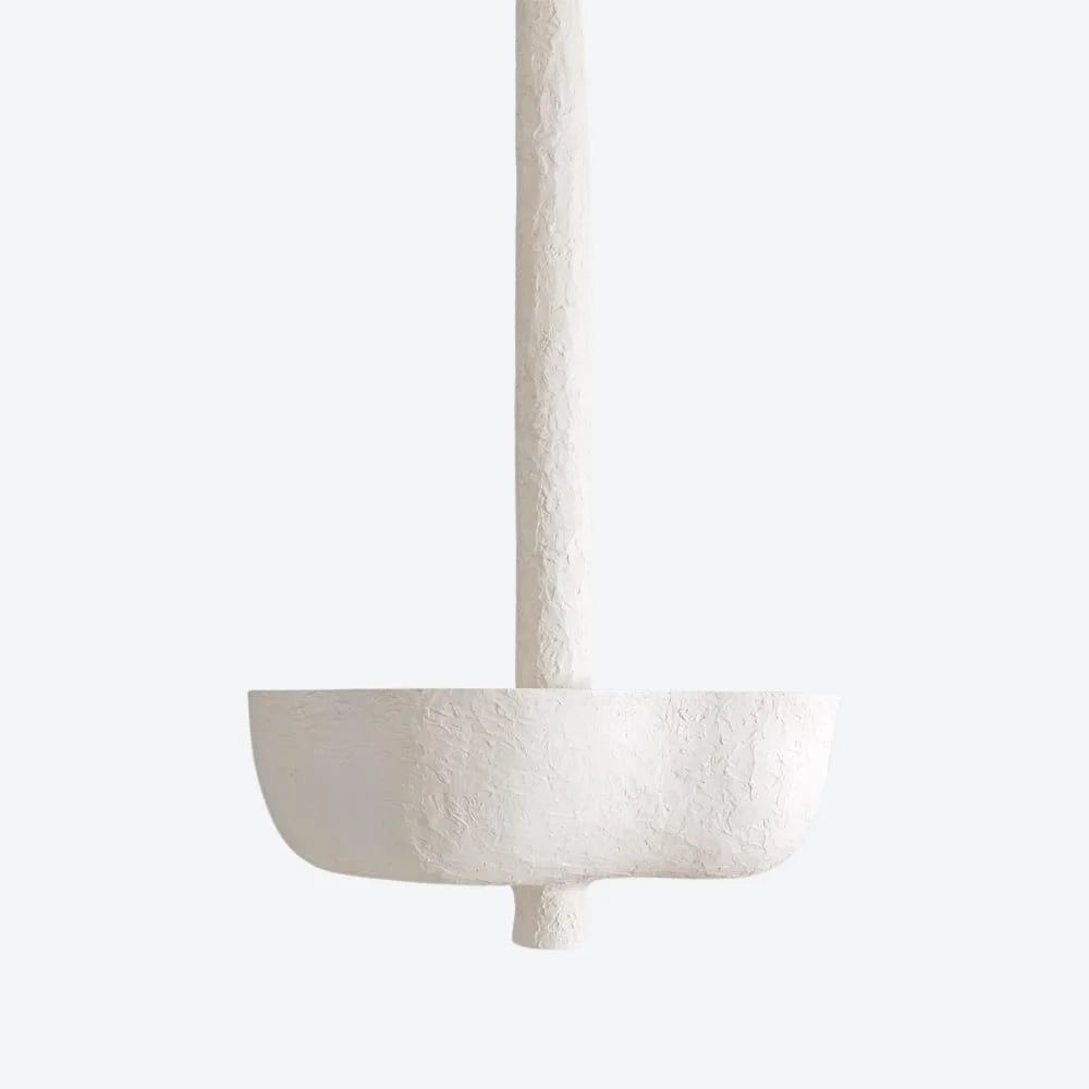 Plaster Ceiling Pendant | Hand-troweled Monolithic Bowl Light Wabi-sabi Minimalist Entry & Gallery Casalolalights