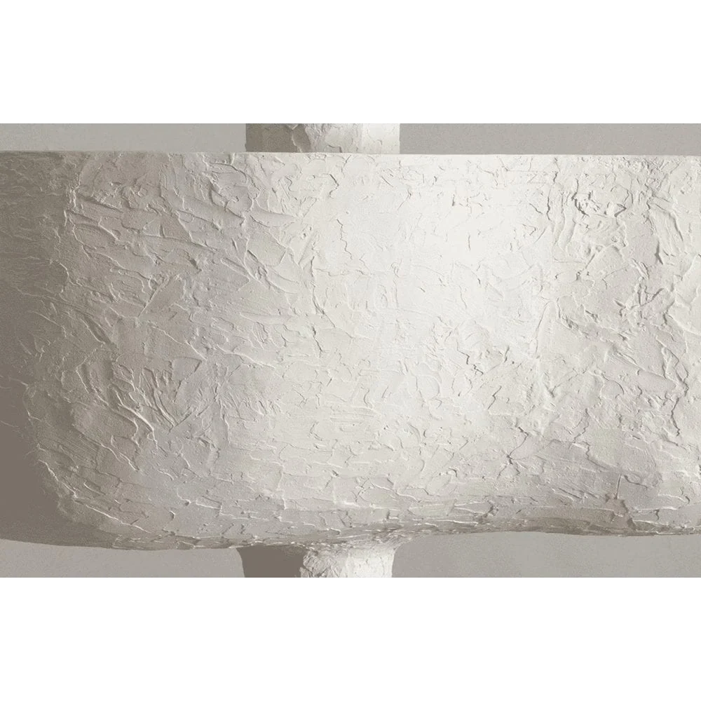 Plaster Ceiling Pendant | Hand-troweled Monolithic Bowl Light Wabi-sabi Minimalist Entry & Gallery Casalolalights