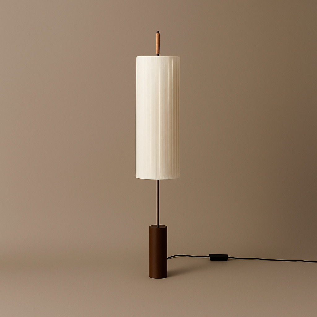 PLEATED LINEN & BRONZE FLOOR LAMP | CLHBV0255