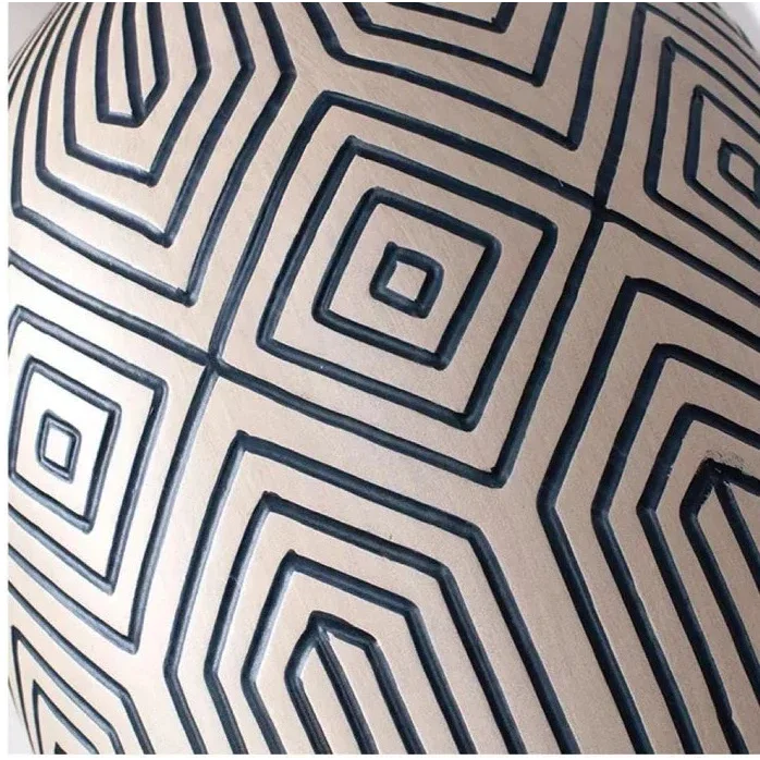 Wabi Sabi Ceramic Table Lamp Zebra Minimalist Desk for Bedroom Living Room