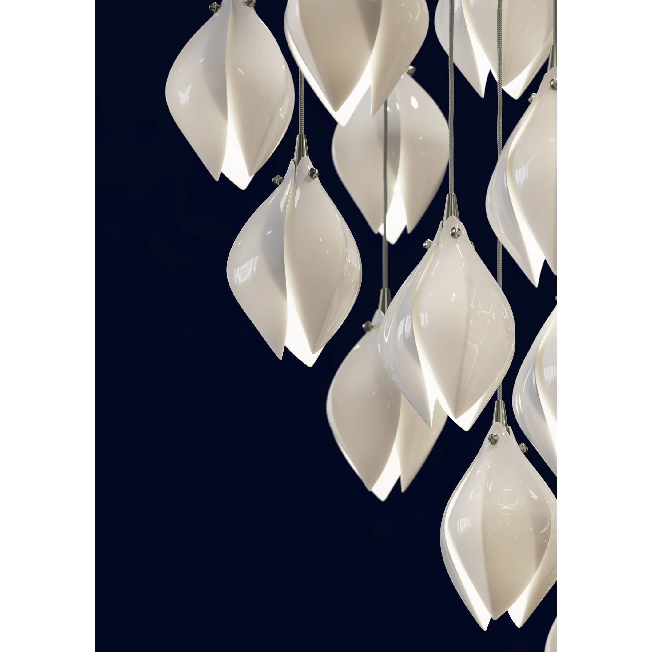 Porcelain Flower Led Pendant Lights 1 Light for Living Room Restaurants Lounge Bar