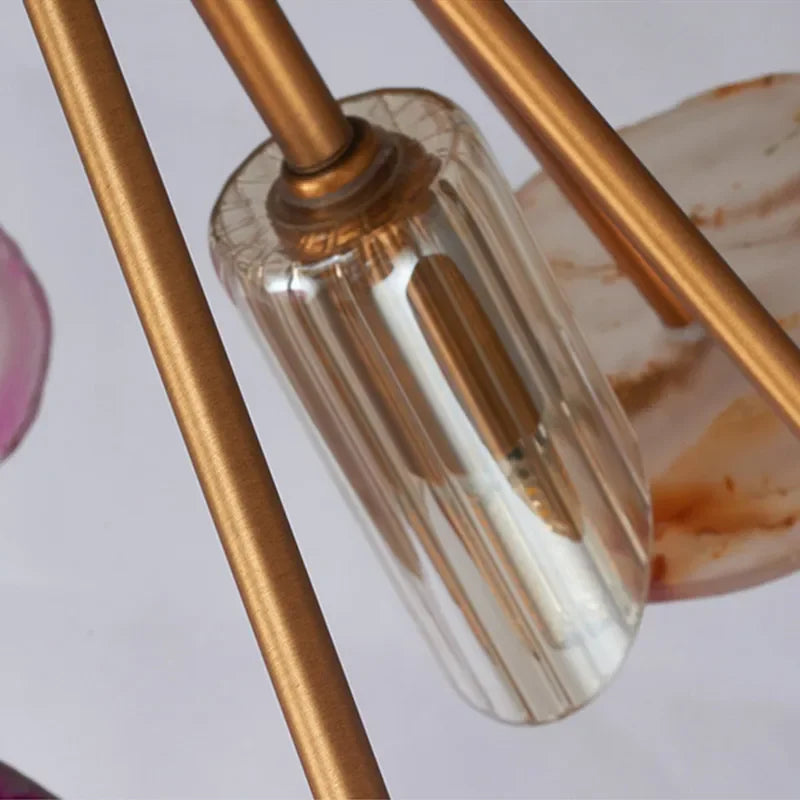 Postmodern Colorful Agate Pendant Lamp for Living Room Bedroom Dining