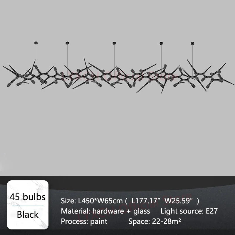 Industrial Modern Chandelier with Exposed Bulbs and Branching Metal Frame – Statement Pendant Light