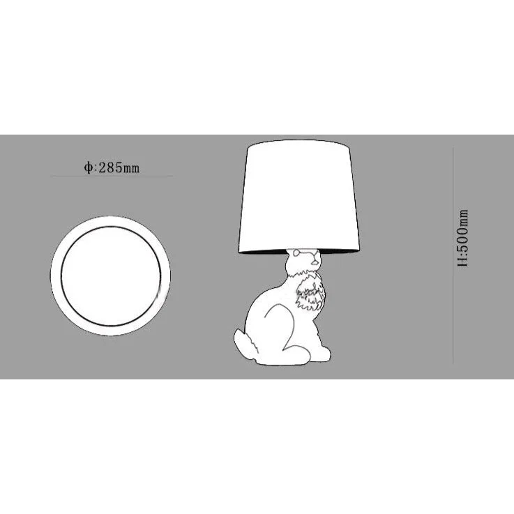 Unique Rabbit Table Lamp | Polyester Black ø28.5cm x H54cm | Energy Efficient E14