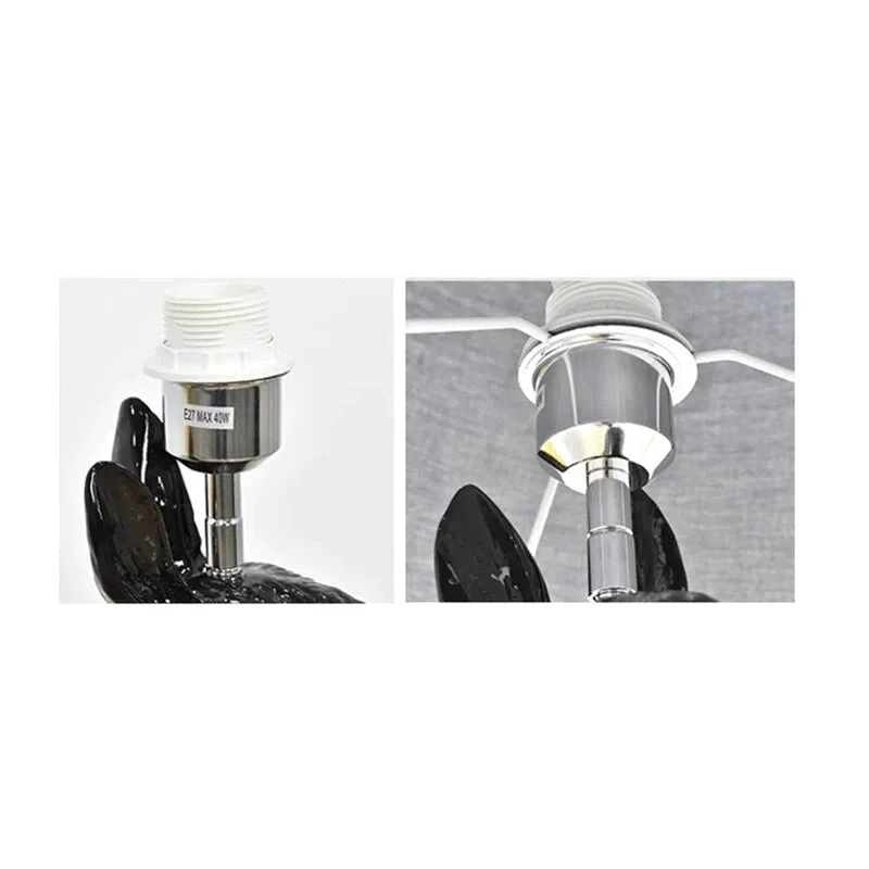 Unique Rabbit Table Lamp | Polyester Black ø28.5cm x H54cm | Energy Efficient E14