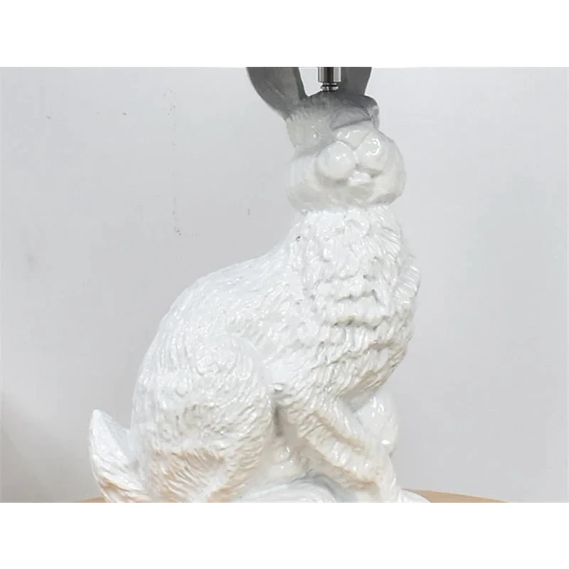 Unique Rabbit Table Lamp | Polyester Black ø28.5cm x H54cm | Energy Efficient E14