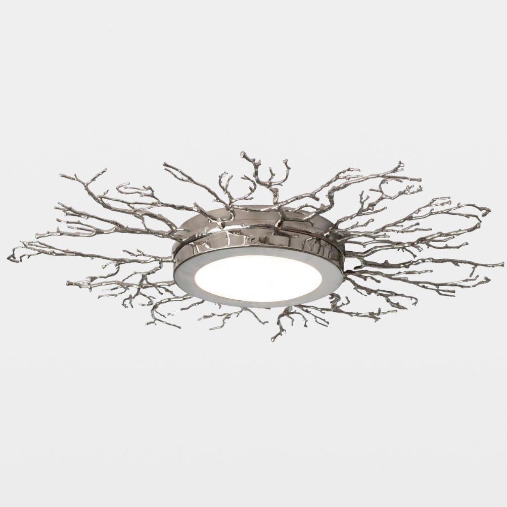 Large Branch Flush Mount Ceiling Light for Living Room | Sculptural Twig Design Brass or Nickel Modern Casalolalights