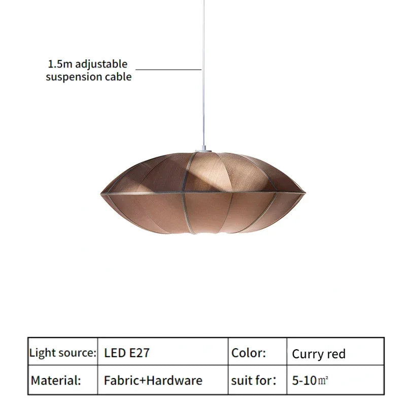 Silk Pendant Light | Tensioned & Iron Lantern Modern Minimalist Dining Room Kitchen Casalolalights Luxury Lamps