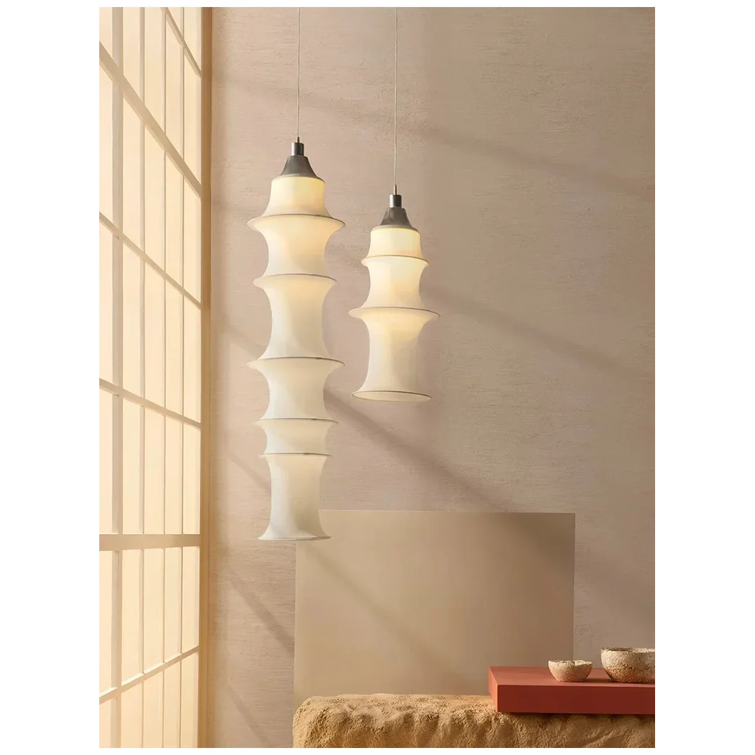 Modern Minimalism White Real Silk Pendant Light Hanging Ceiling Lights for Living Room Dining or Bedroom