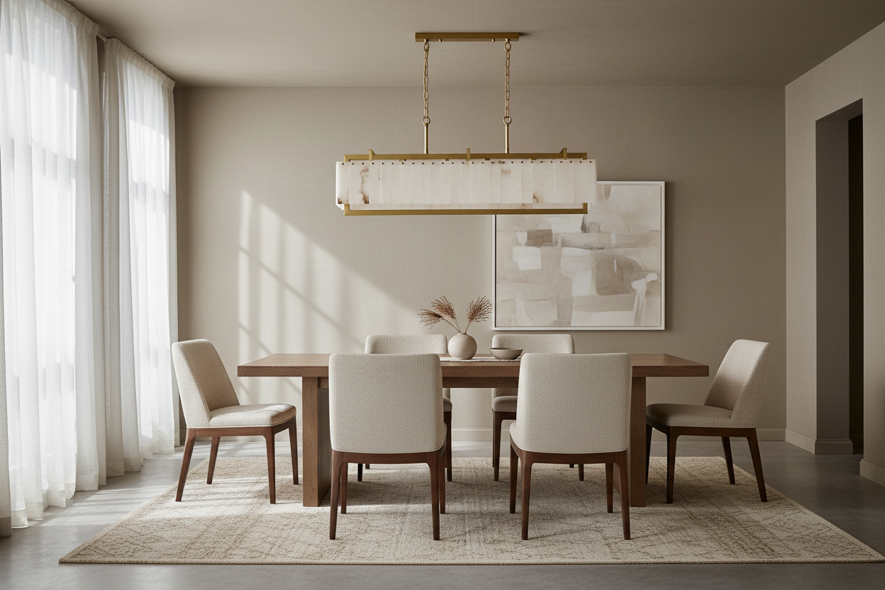 Прямоугольная люстра из алебастра | Clkj8595