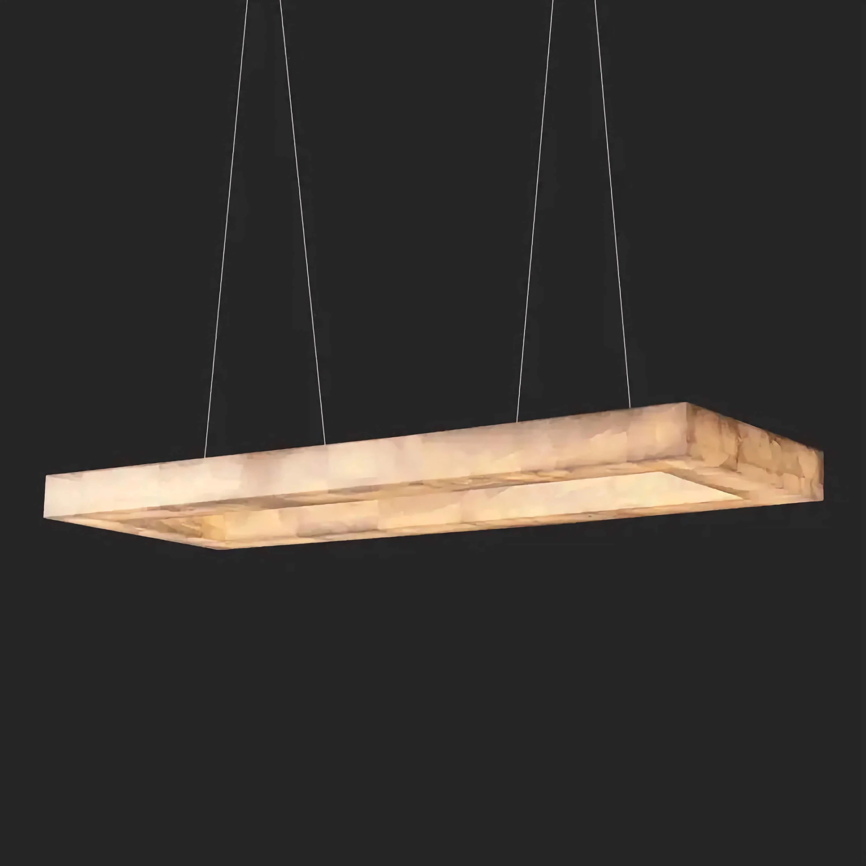 Rectangular Alabaster Chandelier for Dining Room or Kitchen Island | Casalola Lights